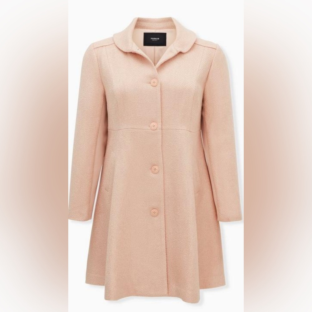 Torrid size 2 pink/peachy wool coat with tags.